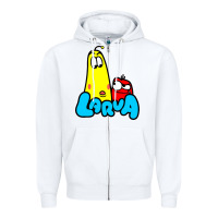White larva cartoon Zipper Hoodie - artisFamous
