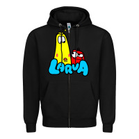 Black larva cartoon Zipper Hoodie - artisFamous