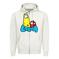 Oatmeal Heather larva cartoon Zipper Hoodie - artisFamous