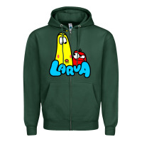 Sports Green larva cartoon Zipper Hoodie - artisFamous