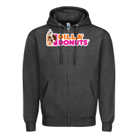 Charcoal Heather dilla' donuts Zipper Hoodie - artisFamous