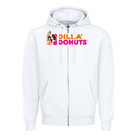 White dilla' donuts Zipper Hoodie - artisFamous
