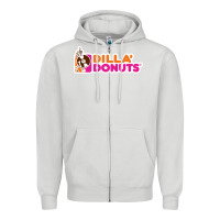 Dove Grey dilla' donuts Zipper Hoodie - artisFamous