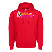 Red dilla' donuts Zipper Hoodie - artisFamous