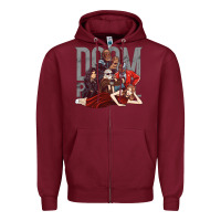 Burgundy doom breakfast patrol Zipper Hoodie - artisFamous