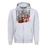 Heather Grey doom breakfast patrol Zipper Hoodie - artisFamous