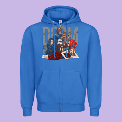 Doom Breakfast Patrol Zipper Hoodie Designed By Artisfamous