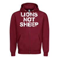 Burgundy lions not sheep Zipper Hoodie - artisFamous