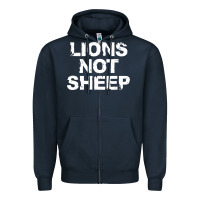 Navy lions not sheep Zipper Hoodie - artisFamous