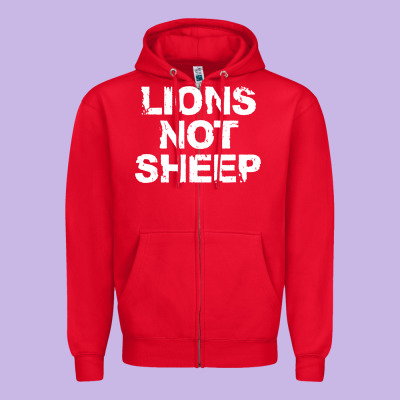 Lions Not Sheep Zipper Hoodie Designed By Artisfamous
