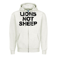 Oatmeal Heather lions not sheep Zipper Hoodie - artisFamous