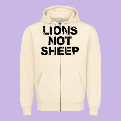 Lions Not Sheep Zipper Hoodie Designed By Artisfamous