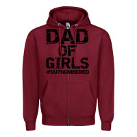 Burgundy dad of girls Zipper Hoodie - artisFamous