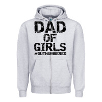 Heather Grey dad of girls Zipper Hoodie - artisFamous