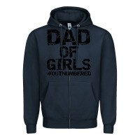 Navy dad of girls Zipper Hoodie - artisFamous