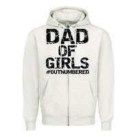 Oatmeal Heather dad of girls Zipper Hoodie - artisFamous