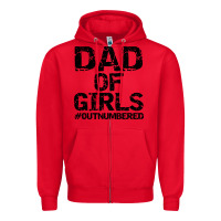 Red dad of girls Zipper Hoodie - artisFamous