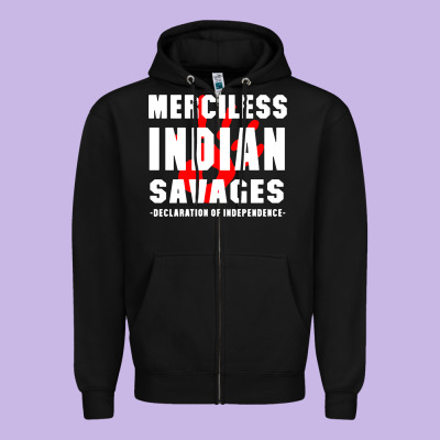 Merciless Indian Savages Zipper Hoodie Designed By Artisfamous
