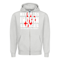 Dove Grey merciless indian savages Zipper Hoodie - artisFamous
