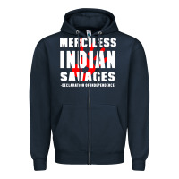Navy merciless indian savages Zipper Hoodie - artisFamous