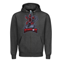 Charcoal Heather hawkins demodogs Zipper Hoodie - artisFamous