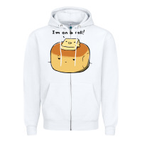White i'm on a roll! Zipper Hoodie - artisFamous