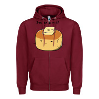 Burgundy i'm on a roll! Zipper Hoodie - artisFamous