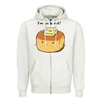 Oatmeal Heather i'm on a roll! Zipper Hoodie - artisFamous