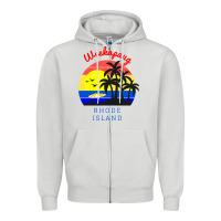 Dove Grey weekapaug, rhode island sunset Zipper Hoodie - artisFamous