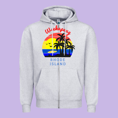 Weekapaug, Rhode Island Sunset Zipper Hoodie Designed By Artisfamous