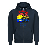 Navy weekapaug, rhode island sunset Zipper Hoodie - artisFamous