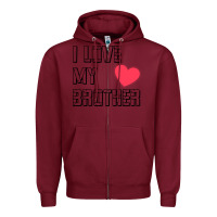 Burgundy i love my brother, brothers day , brother sister  love Zipper Hoodie - artisFamous