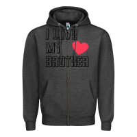 Charcoal Heather i love my brother, brothers day , brother sister  love Zipper Hoodie - artisFamous