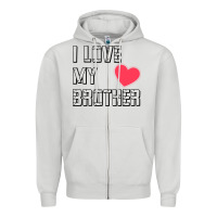 Dove Grey i love my brother, brothers day , brother sister  love Zipper Hoodie - artisFamous