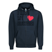 Navy i love my brother, brothers day , brother sister  love Zipper Hoodie - artisFamous