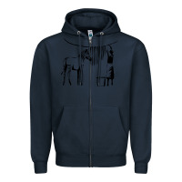 Navy Banksy Zebra Zipper Hoodie - artisFamous