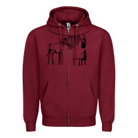 Burgundy Banksy Zebra Zipper Hoodie - artisFamous