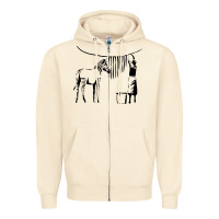 Sandshell Banksy Zebra Zipper Hoodie - artisFamous