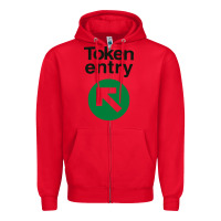 Red token entry Zipper Hoodie - artisFamous