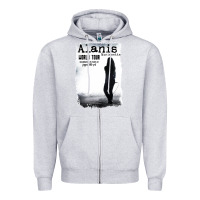 Heather Grey alanis morissette, world tour Zipper Hoodie - artisFamous