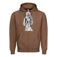 Chestnut santa muerte blanca Zipper Hoodie - artisFamous