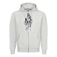 Dove Grey santa muerte blanca Zipper Hoodie - artisFamous