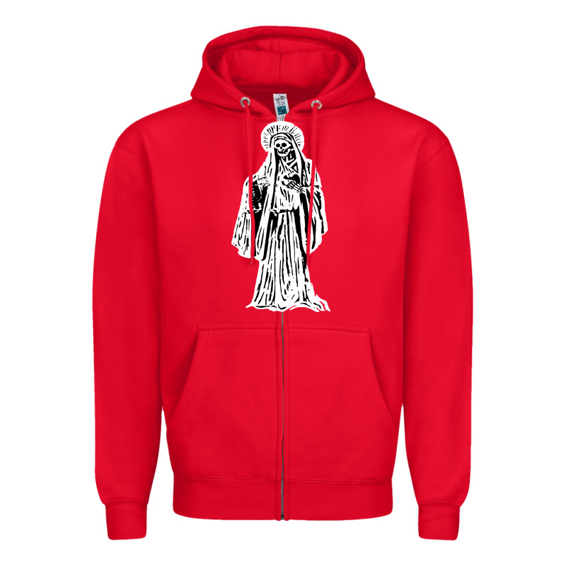 Santa Muerte Blanca Zipper Hoodie by artisFamous | Teevron