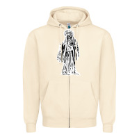 Sandshell santa muerte blanca Zipper Hoodie - artisFamous