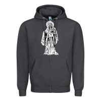 Smoke santa muerte blanca Zipper Hoodie - artisFamous