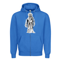 True Royal santa muerte blanca Zipper Hoodie - artisFamous