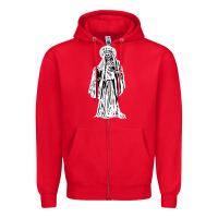 Santa Muerte Blanca Zipper Hoodie | Teevron