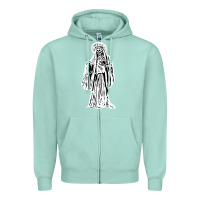 Seafoam santa muerte blanca Zipper Hoodie - artisFamous