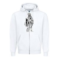 White santa muerte blanca Zipper Hoodie - artisFamous