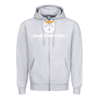 Heather Grey overwatch Zipper Hoodie - artisFamous